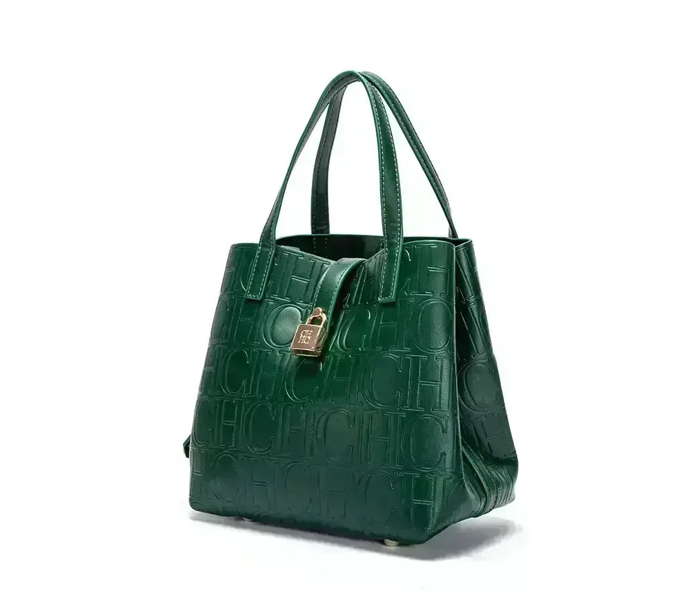 Large Capacity Handbag Luxury Brand Temperament Letter Print with Lock Design 2025 Trendy Women's Crossbody Bag