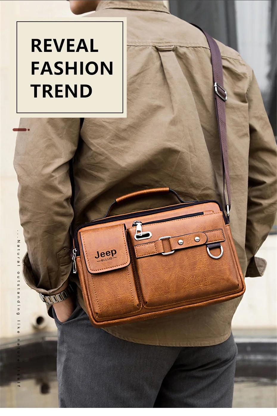 Multi-function Business Handbags Men New Man's Shoulder Bags Large Capacity Leather Messenger Bag Crossbody Big Brand