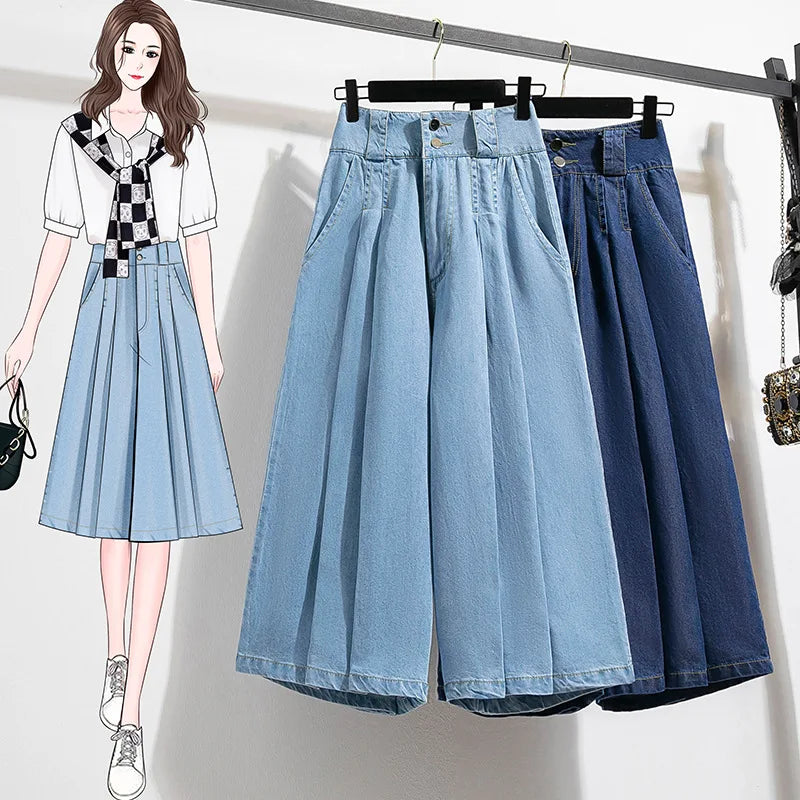 Fashionable Tencel Casual Loose Solid-colored Jeans
