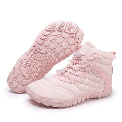 Botas de Caminhada de Inverno Barefoot Masculinas Femininas, Botas de Neve Quentes Sem Salto, Botas de Tornozelo com Biqueira Larga, Impermeáveis Minimalistas