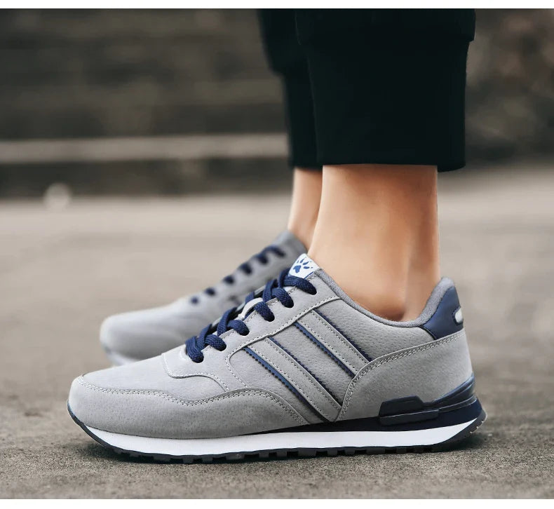 Tênis Masculino de Couro de Alta Qualidade Calçados Casuais Outono 2024 Novo Tênis Masculino Respirável Calçados Masculinos Tênis Masculino Plano Zapatillas Hombre