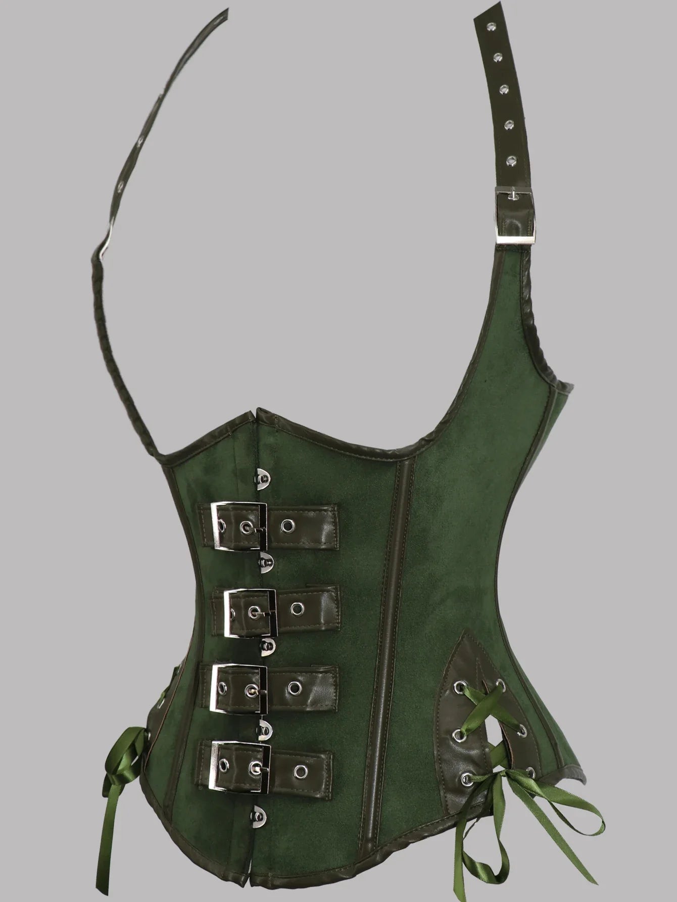 Steampunk Corsets And Bustiers Sexy Halterneck Synthetic waist trainer Gothic Red Corset Top Women Outwear Corselet