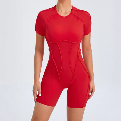 Women's High Elasticity Sports Bodysuit Kit Yoga Fitness Jumpsuit Open Back Hip-Lift Outdoors Gym Workout Sexy Fitness Outfit