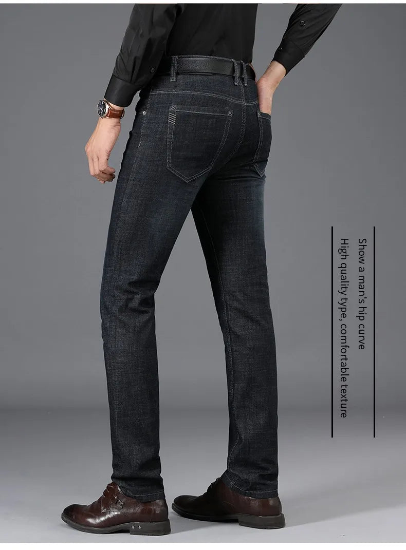 2026 Brand Best Price Comfort Straight Denim Pants Men's Jeans Business Casual Elastic Male High Quality Trousers
