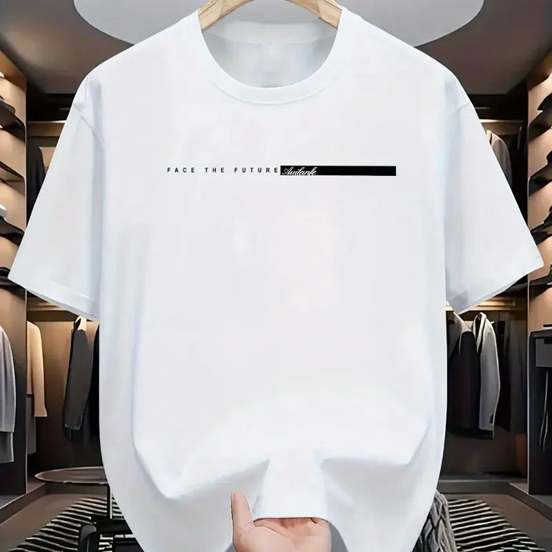Unisex Style Summer Men's 100% Cotton Casual Loose Fit Round Neck Short Sleeved Lightweight Breathable T-shirt Top High Street