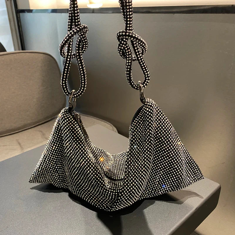 luxury Designer hobo shoulder bag handmade Shining Rhinestones Evening clutch Bag Purse Crystal Purses and handbag Hobo Bags