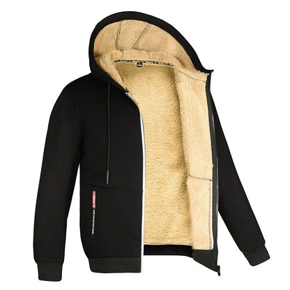 Men's Hoodie Full Zip Hoodie Fleece Jacket Plain Sports & Outdoor Daily Holiday Vintage Streetwear Casual Winter