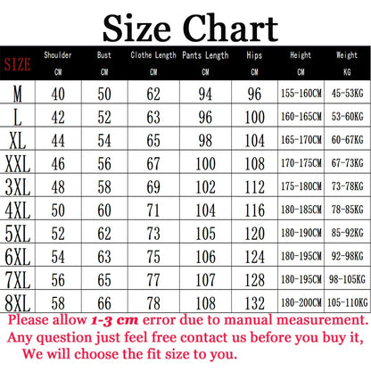 Men Set Large Size 6XL 7XL 8XL 9XL Fashion 2025 Autumn Winter Homme Suit Sweatshirt Sweatpants Men's Set Male Tracksuit Jacket