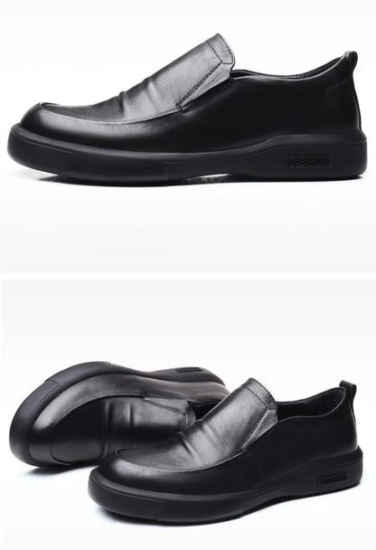 Social Shoe Male Spring Autumn Men's Formal Shoes Casual Business Cowhide 2025 Trend Black Official Cheap Clearance Footwear New