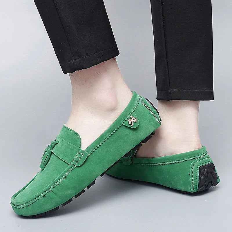 2025 New Beanie Shoes Men's Tassel Frosted Soft Sole Korean Style Easiest for Match Fashion Casual Shoes British Lazy Driving Trbottomy Shoes