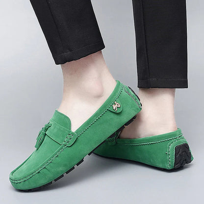 2025 New Beanie Shoes Men's Tassel Frosted Soft Sole Korean Style Easiest for Match Fashion Casual Shoes British Lazy Driving Trbottomy Shoes