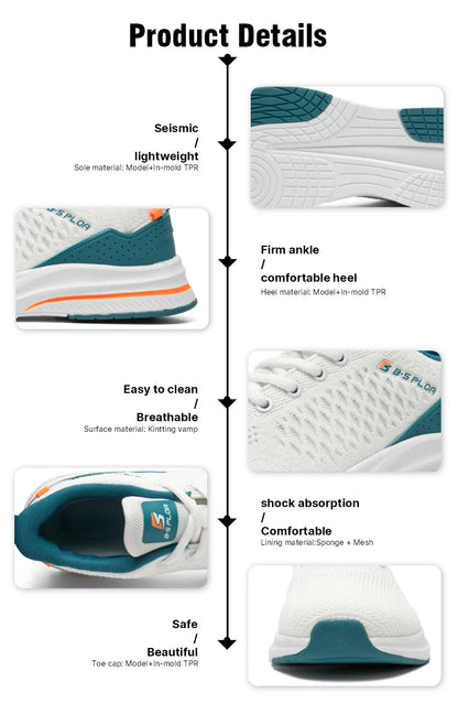 Lightweight Running Shoes For Men Comfort Men's Designer Mesh Casual Sneakers Lace-Up Male Outdoor Sports Tennis Shoes