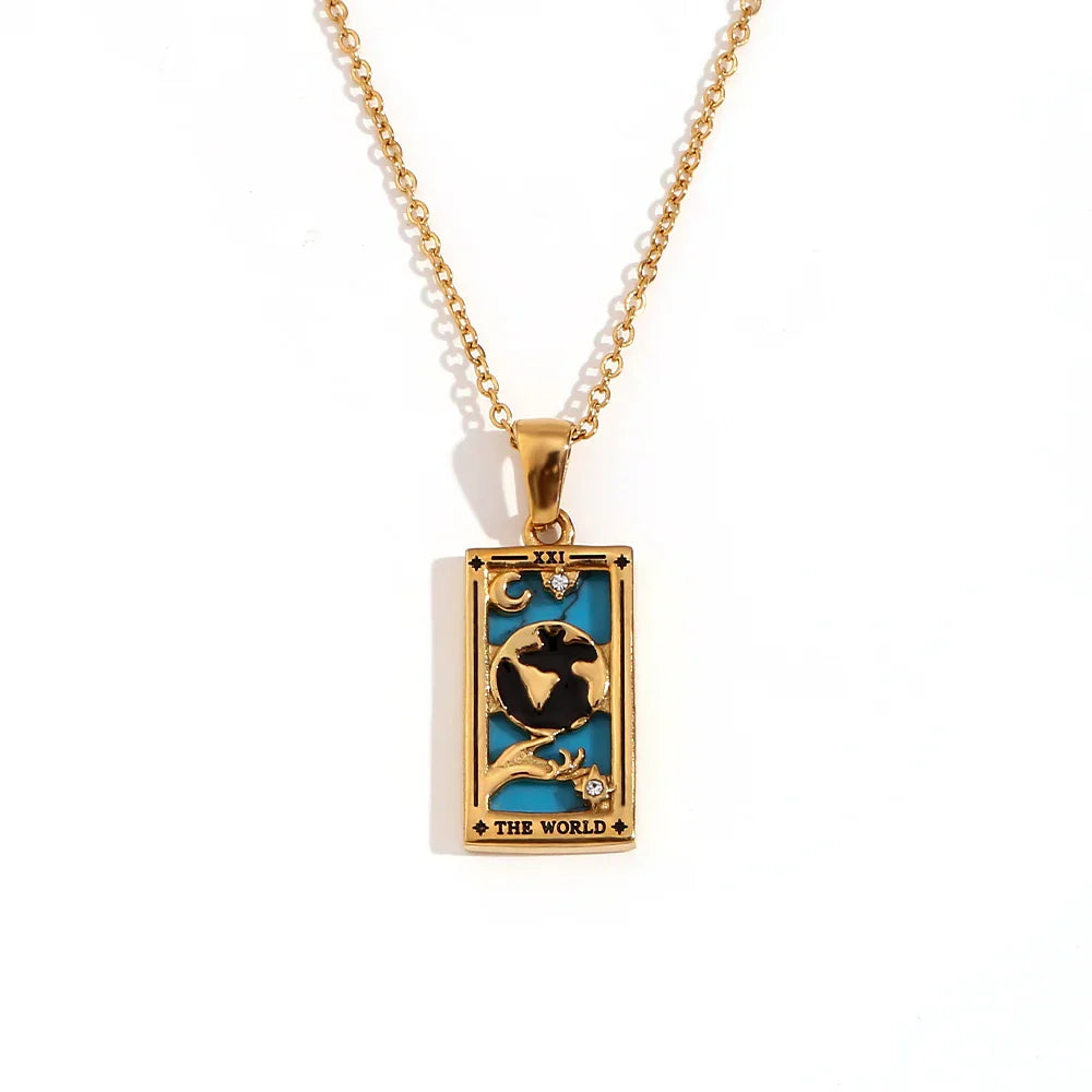 Original New Tarot Queen Lover Magician Moon Necklace Tarnish Free Stainless Steel Jewelry 18K Gold Plated Decoration