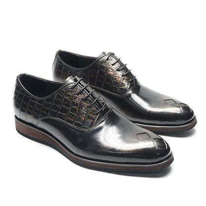 Classic Italian Casual Business Men's Oxford Formal Shoes Genuine Leather Black Handmade Comfortable Sole Lace-up Man Sneakers