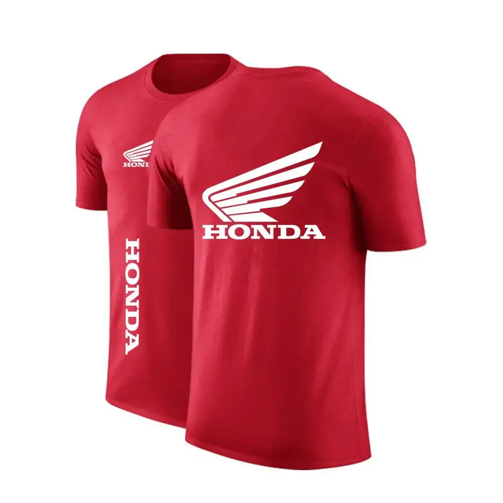New Summer Stylish Honda Logo Custom Round Neck Punk Comfortable Printed Short-sleeved Casual Sweatshirt/T-shirt