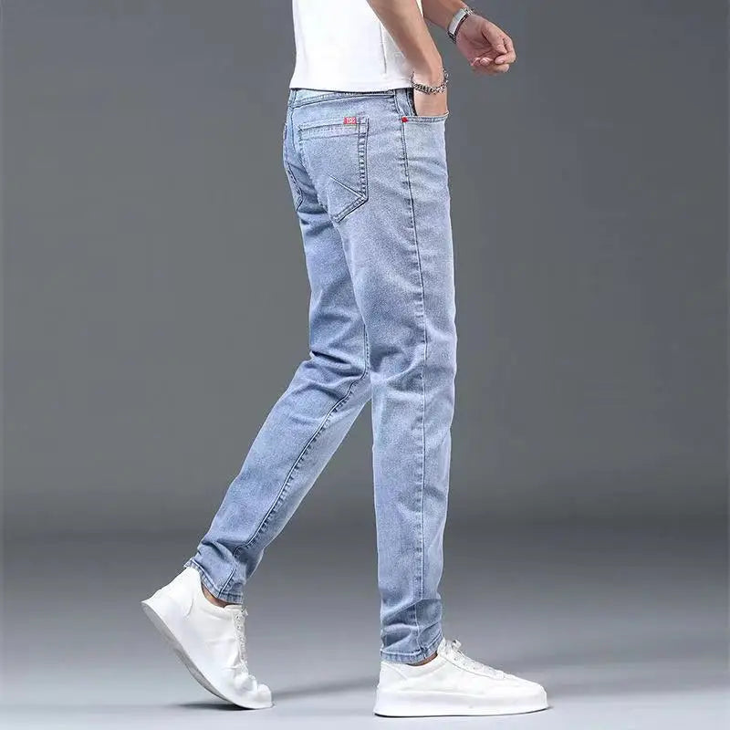 Luxury Summer Designer Korean Classic Streetwear Cowboy Pants for Men Fashionable and Comfortable Boyfriend Skinny Jeans Men