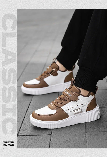 Green Skateboard Shoes Kids Trainers Fashion Lightweight Children's Sports Shoes Comfortable Non-slip Casual Sneakers For Boys
