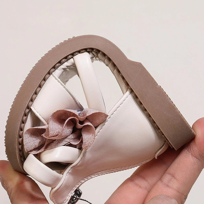 Girls' Sandals 2026 Summer New Children's Flower Princess Shoes Soft Sole Anti Slip Baby Girls' Roman Sandals