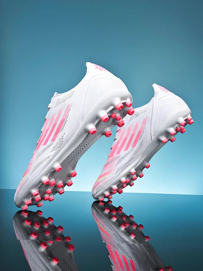 Soccer Cleats for Men Women Breathable Cushioned Insole Anti-Slip Football Shoes for AG/TF Outdoor Sports Boots