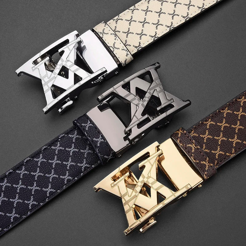Fashionable Simple Men's Belt High Quality Men's Business Automatic Buckle Belt Retro Men's Casual Wear Belt