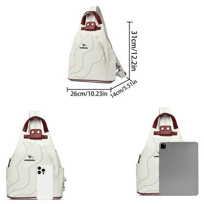 Women Leather Backpacks Zipper Female Chest Bag Travel Back Pack Ladies Bagpack Mochilas School Bags for Teenage Girls Sac A Dos