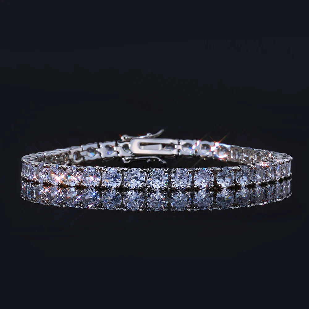 925 VVS Moissanite Star Chain Bracelet Hip Hop Jewelry Bling Iced Out Tennis Cross Bracelet Sterling Silver with GRA 7/8inch