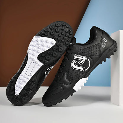 TF Turf Football Boots PU Fabric Stitching Upper Rubber Non-slip Outsole Durable Boys Girls Teenager Outdoor Footwear