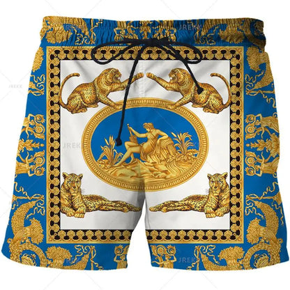 Luxurious Newest Iron Chain 3D Printed Streetwear Men Board Shorts Harajuku Hip Hop Leisure Beach Shorts fitness sports Shorts