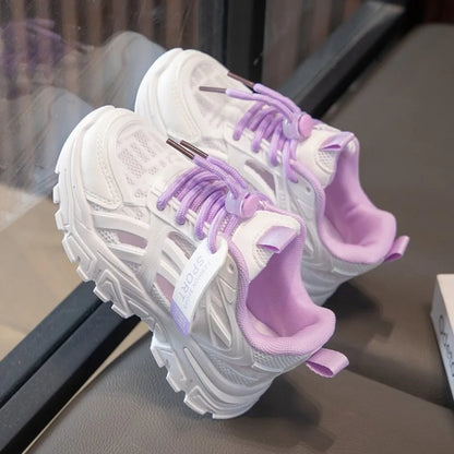 Girls Sports Shoes 2026 Spring and Summer New Children's Casual Mesh Breathable Thick-soled Designer Tennis Sports Shoes