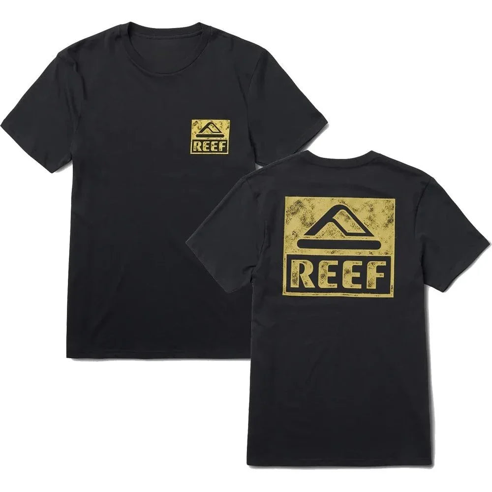 Men's High-luxury Brand Reef New Printing T-shirt Vacation Casual Summer Top Men's Short-sleeved Round Neck Cotton T-shirt Top