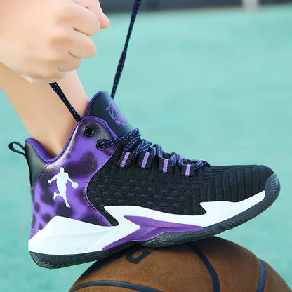 High Quality Children Casual Shoes Mesh Sneakers Comfortable Boy's Sport Shoes Fashion Cushioning Non-slip Kids Basketball Shoes