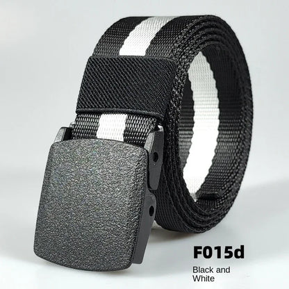White Automatic Buckle Nylon Army Tactical Men Belt Military Waist Canvas Belt Outdoor Strap Travel Jeans Black Belts for Women