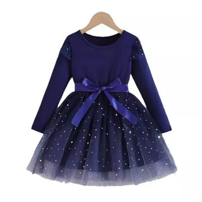 2026 New Girls' Summer Dress 2-8Y Sweet Girls Floral Puff Short Sleeve Princess Dress Kid's Clothes Children's Mesh Dress