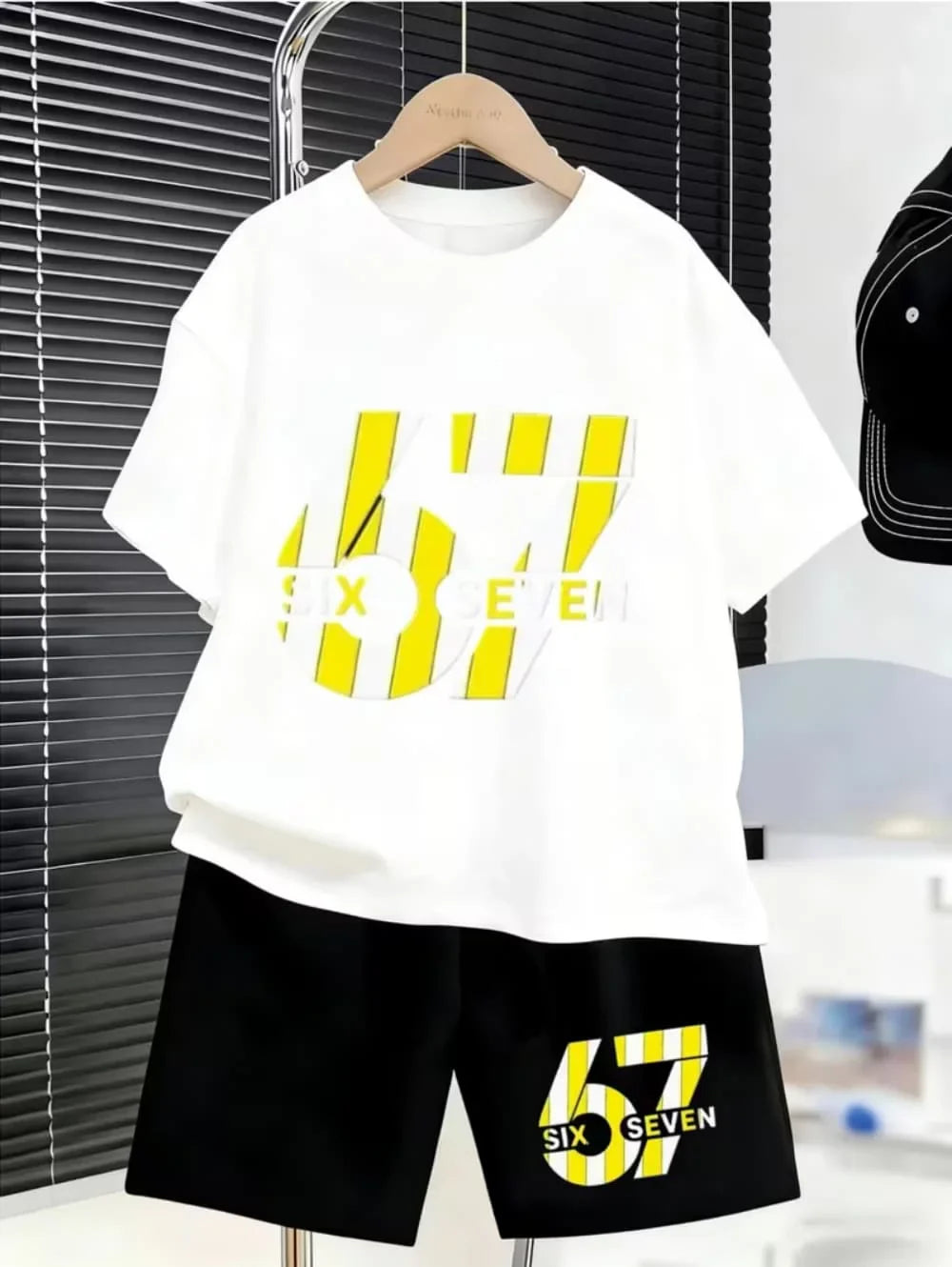 New Cool 67 Funny 3D Print Kids T-Shirt Shorts Set Fashion Children's Clothes Casual Boy Girl Short Sleeve Shorts Football Sets