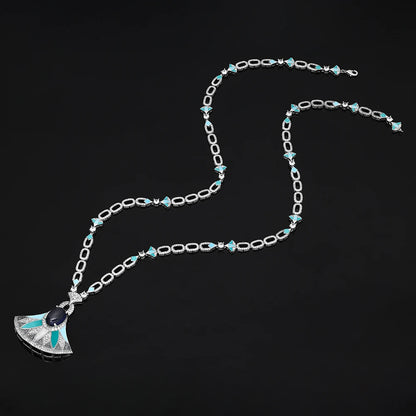 Saudi Dubai Long Chain Necklace Set for Women Luxury Cubic Zirconia Bridal Jewelry Set Wedding Accessories