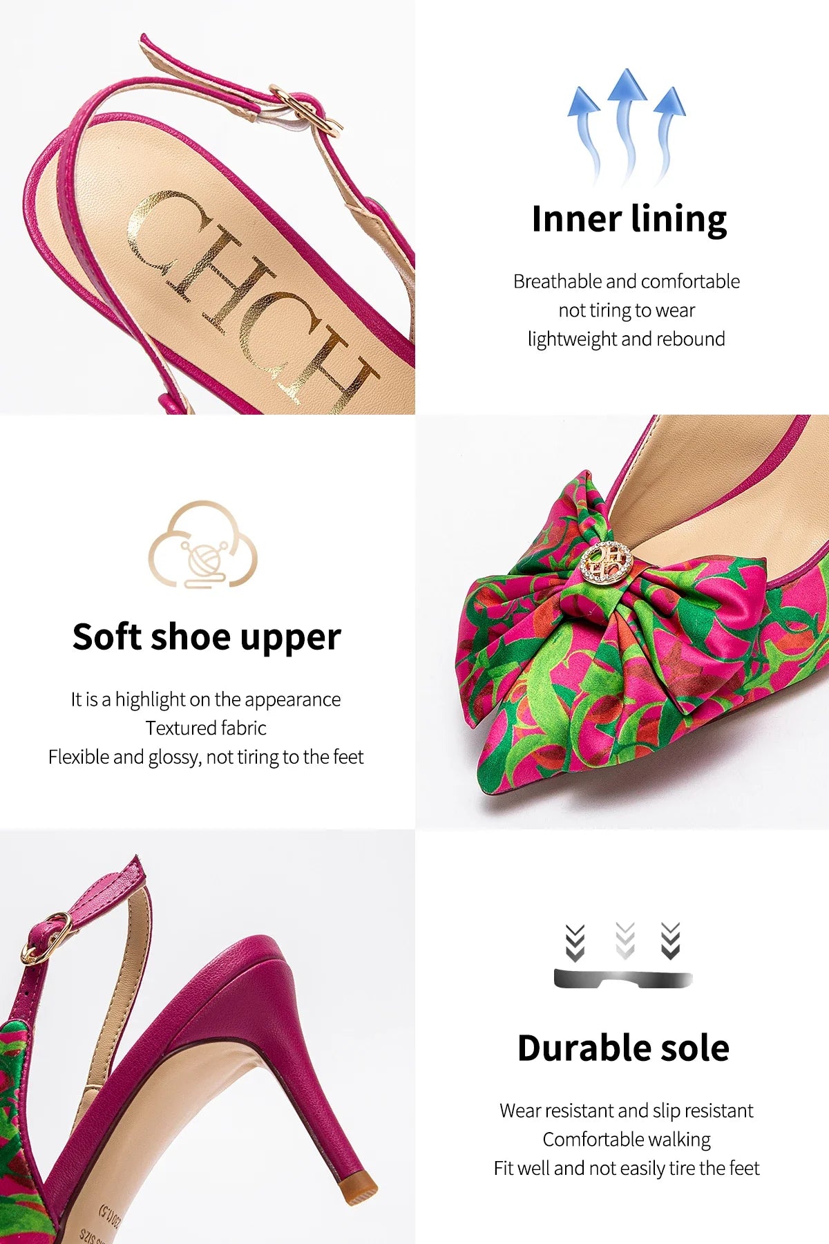 Heel 2024 Women's High Heels New Bow Pointed Sandals Women's Party Wedding Shoes 7cm