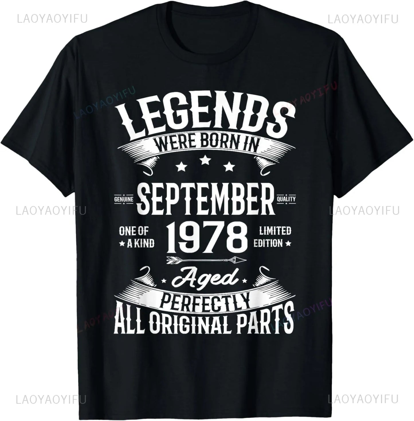 Vintage 1978 Limited Edition Birthday 1978 Men Women Vintage T-Shirt Casual Streetwear Short Sleeve Printed T-shirt