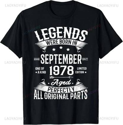 Vintage 1978 Limited Edition Birthday 1978 Men Women Vintage T-Shirt Casual Streetwear Short Sleeve Printed T-shirt