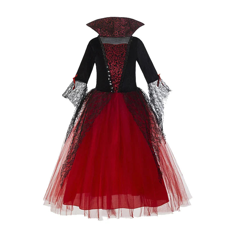 Halloween Costume for Kids Girls Purple Bat Dress Halloween Fantasy Vampire Costume Witch Cosplay Clothes Carnival Party Gifts