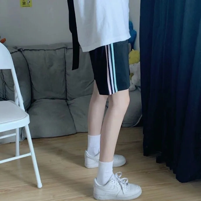 Cotton sports shorts women's summer and Korean version loose wide-footed five-point pants