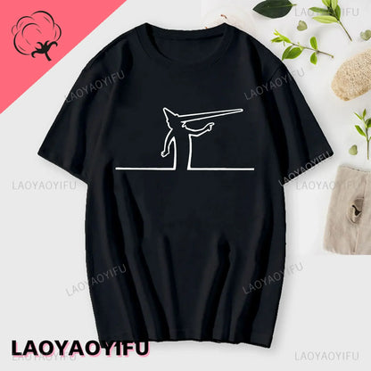 La Linea The Line Osvaldo Cavandoli TV Men Women Style Streetwear Tee Fashion Cotton T Shirt Round Neck Casual Summer Camiseta