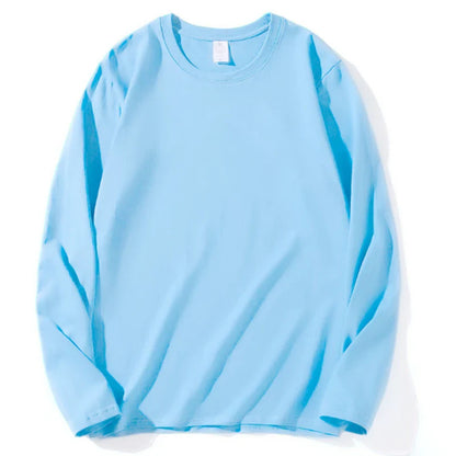 2026 Autumn Women Leisure Cotton Daily Long Sleeve Tops Lady Versatile Round Neck Baggy Clothes Female Concise Solid T-shirts