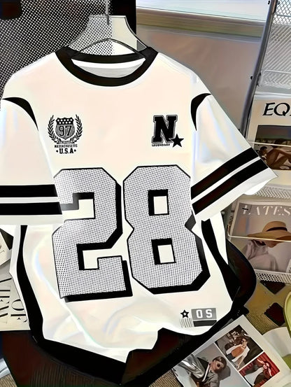 Summer Number Digital 3D Printed T-Shirt for Kids Sports Style Top Patchwork Short Sleeve Sports Football Jersey Y2k Loose Tops