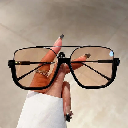 Trendy Polygonal Punk Sunglasses Oversized Goggle Advanced Sense One Piece Large Frame Sun Glasses New Steampunk Eyewear UV400