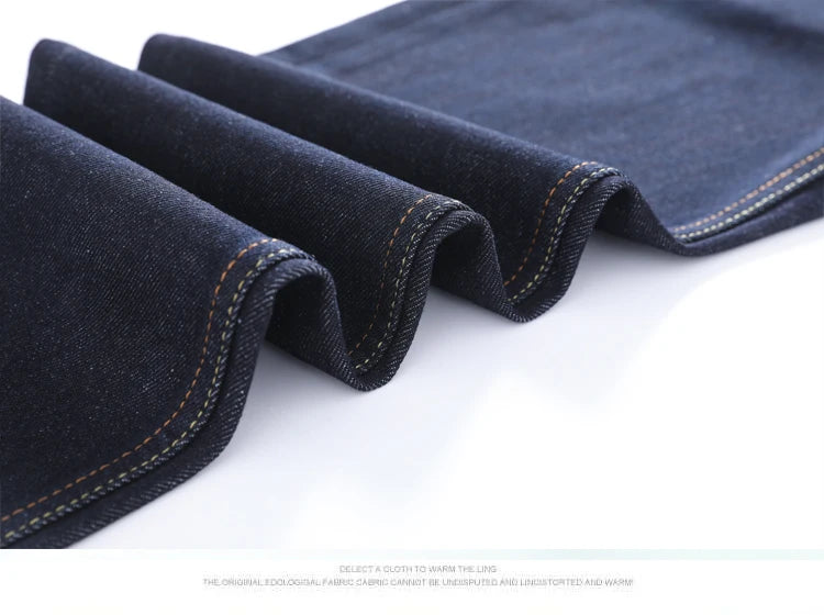 Men's Japanese Handmade Embroidered Cotton Jeans Straight Tube Slim Fit Hip-Hop Trousers Red Ear Detail Devil Big M Golden Text