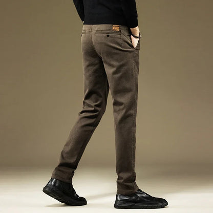 Men's Pants Casual Cotton Solid Color Spring Autumn Straight Business Work Pants High Quality Fashion Black Grey Trousers