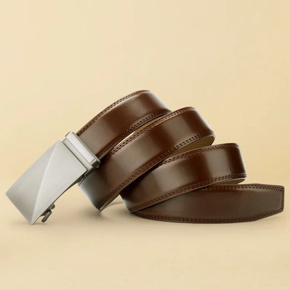 Brand Leather Belts for Men 115cm-145cm Automatic belt with ratchet strap Top quality belts, luxury belts for men