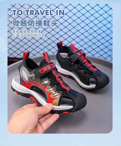 Summer Sport Sandals for Children's 5-16 Years Boys Breathable Anti-Slip Beach Water Shoes Outdoor Anti-Bump Walking Sandails