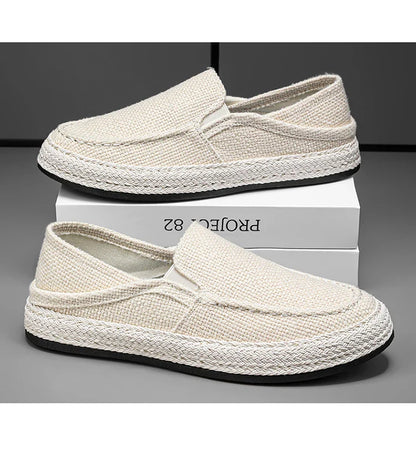 Summer Casual Loafers Men Breathable Slip On Urban Shoes Men Classic Linen Canvas Sneakers Male Light Flats Lazy Shoes Cheap