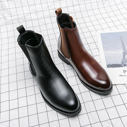 Classic Fashion Men Boots Winter Leather Shoes Autumn Business Chelsea Boots British Style Hombres Botas High Top Footwear Dress